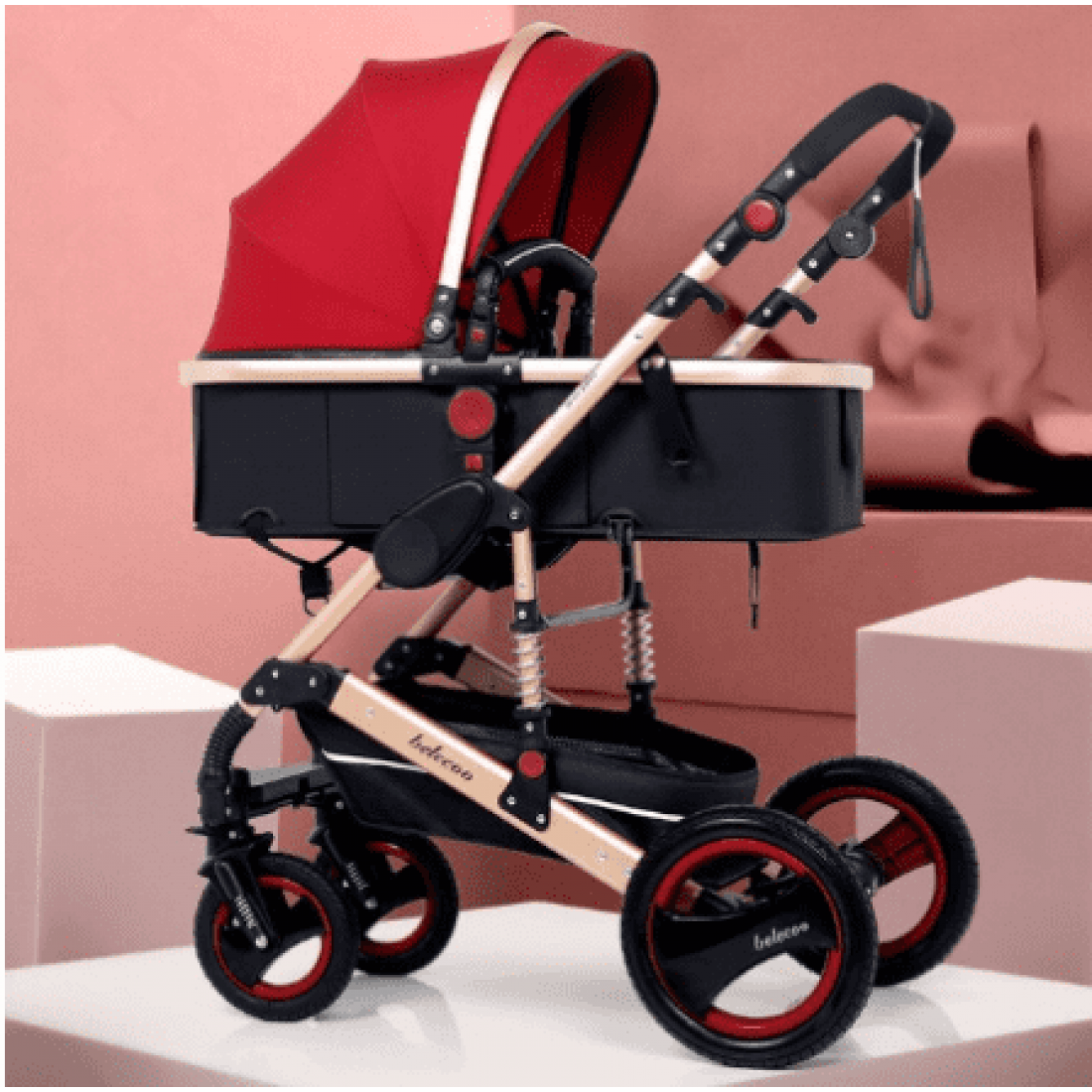 Belecoo Q3 2in1 Travel System Red